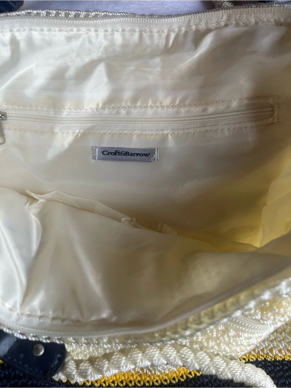 Croft & Barrow Colorblock Shoulder Bag, Zip Closure, Lined, Silver Hardware